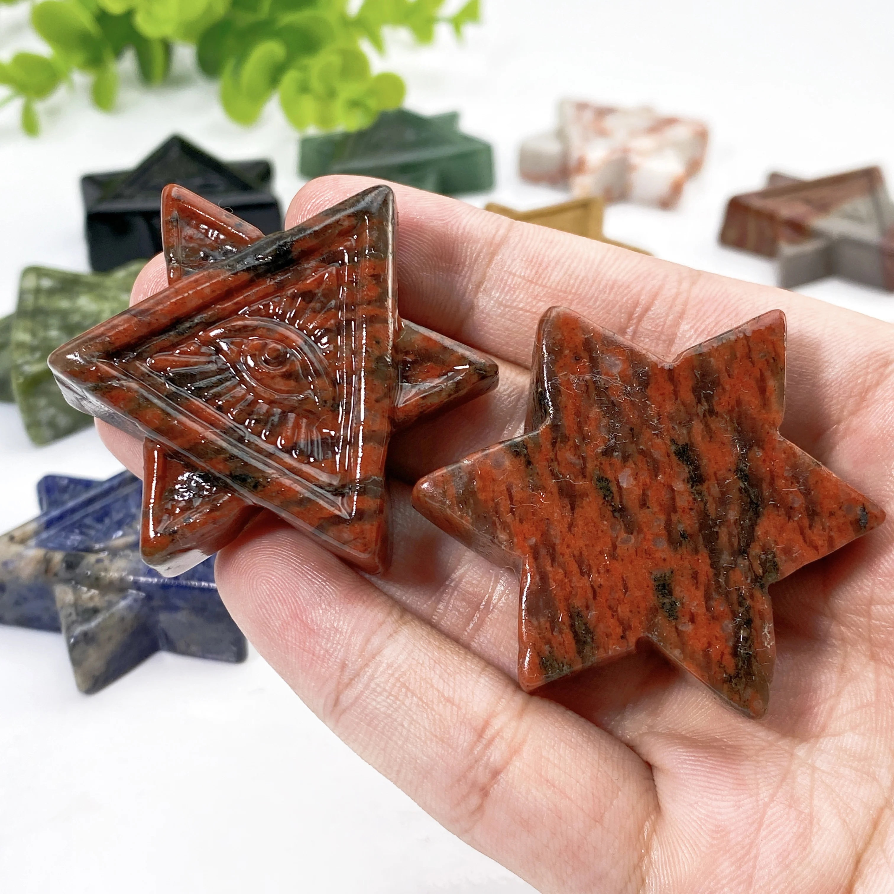 Random 1PC Hexagon Eye of Providence Carving - Full View Hexagonal Item for Mystery Fans,The Eye of Horus Amulet Folk Art Crafts