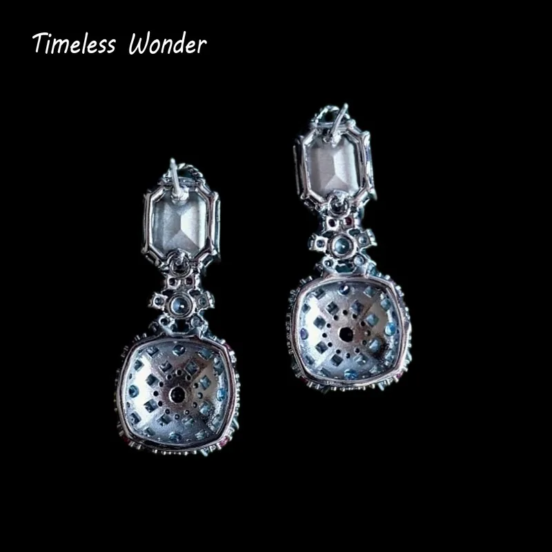Timeless Wonder Fancy Crystal Zircon Geo Button Earrings Women Designer Jewelry Sweet Gift Rare Top Classy Cute 3346