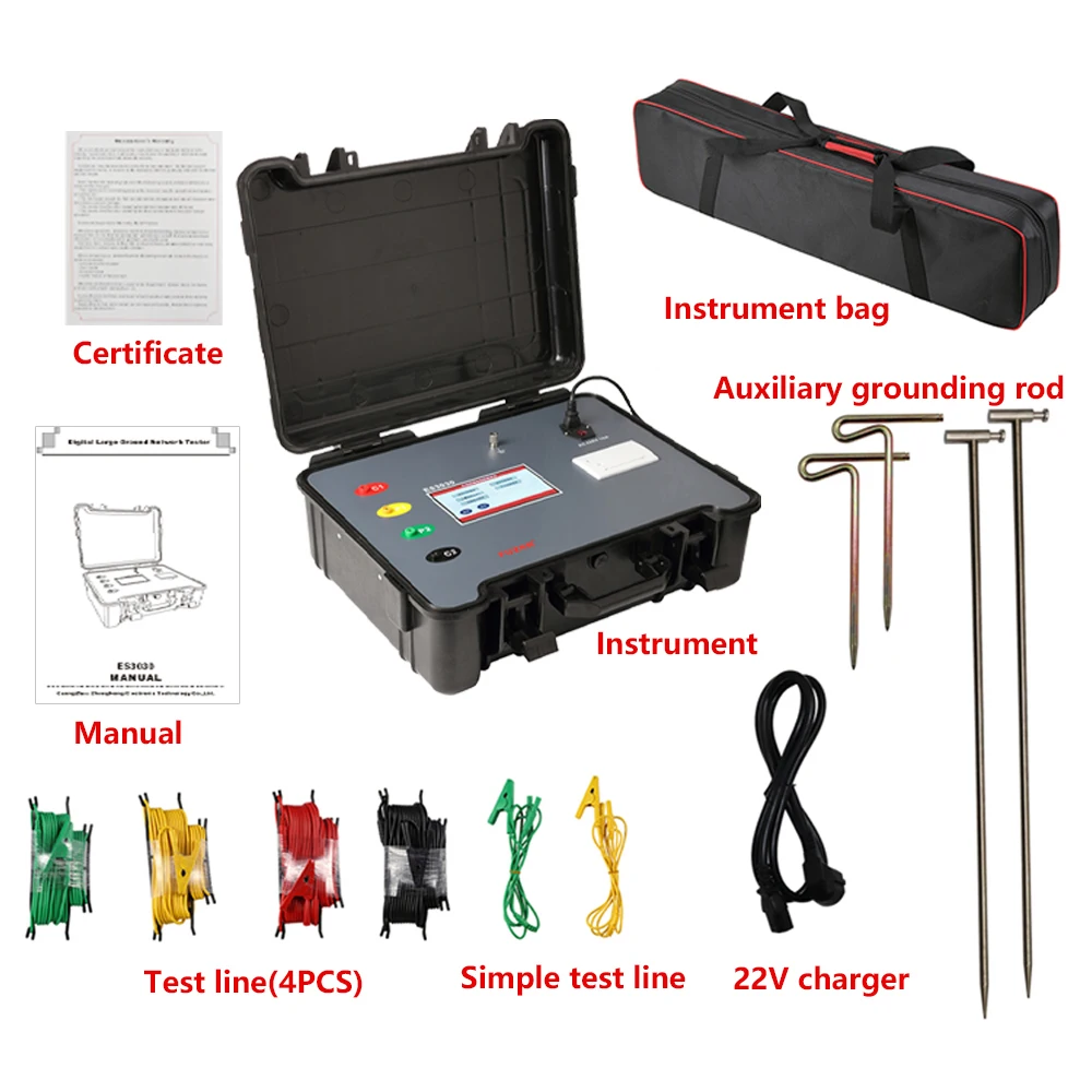 

ES3030 Soil Resistivity & Grounding Resistance Tester – Double Frequency Anti-Interference, Step/Contact Voltage Detection
