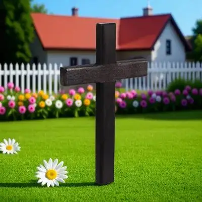 

1pc Black Decoration Wall Wooden Cross Hanging Wooden Cross Craft Office DIY Party Festival Ornament