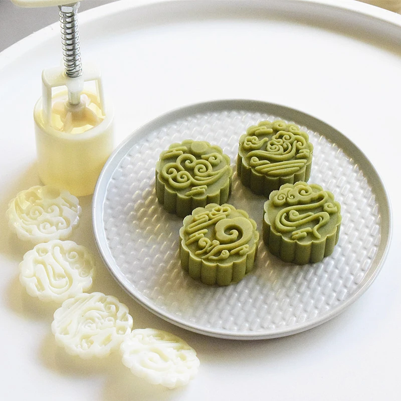 Mooncake Mold Flower Shape Mid-autumn Festival Mold Plungers Pastry Fondant Decoration Tools