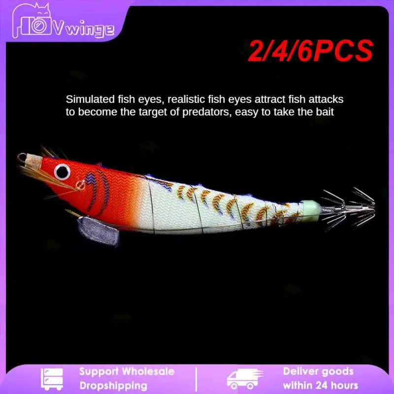 

2/4/6PCS Attractive To Target Fish Luya Bait Strong Penetration Fishing Tools And Colorful Fishing Gear Bait And Bait Sharp Hook