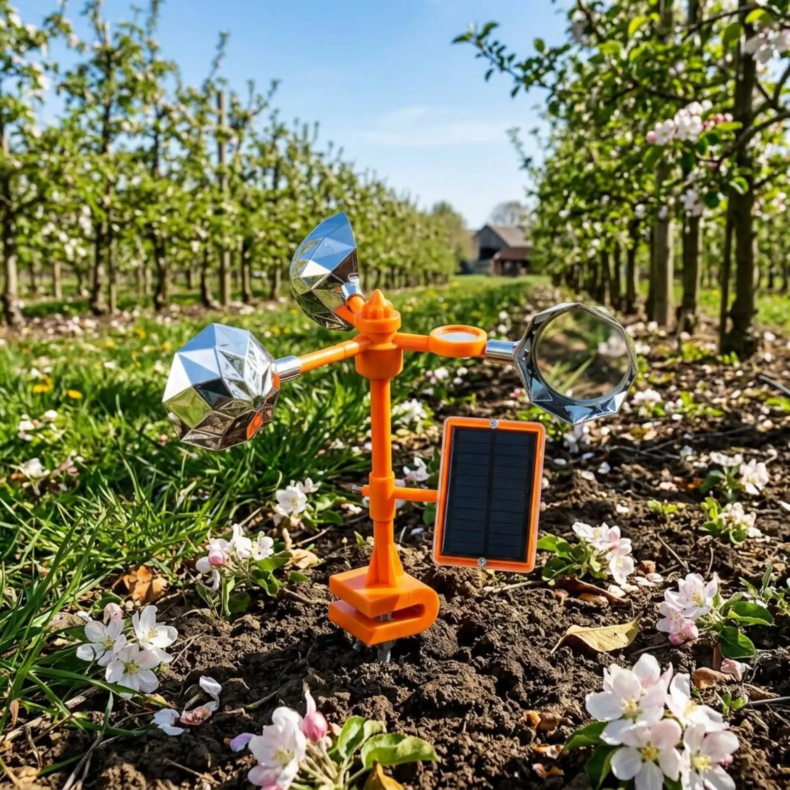 Bird Deterrent Device Solar Reflective Windmill Clamp Mounted Outdoor Pigeon Repellent for Farmland Yard view 6