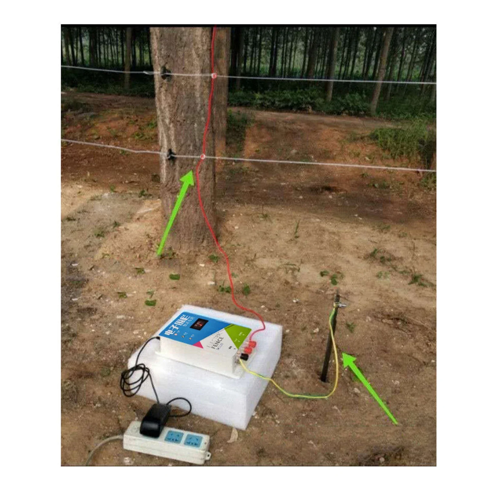 20km Pulse Controller Electric Fence Livestock High Voltage Energizer Display Waterproof High-decibel Alarm for Sheep Cow
