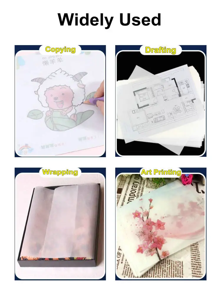 Good Transparency Tracing Paper A3 A4 Copy Paper Caligraphy Blueprint Drawing Paper A2 A1 Trace Paper 73G Vegetal Paper Wrapping