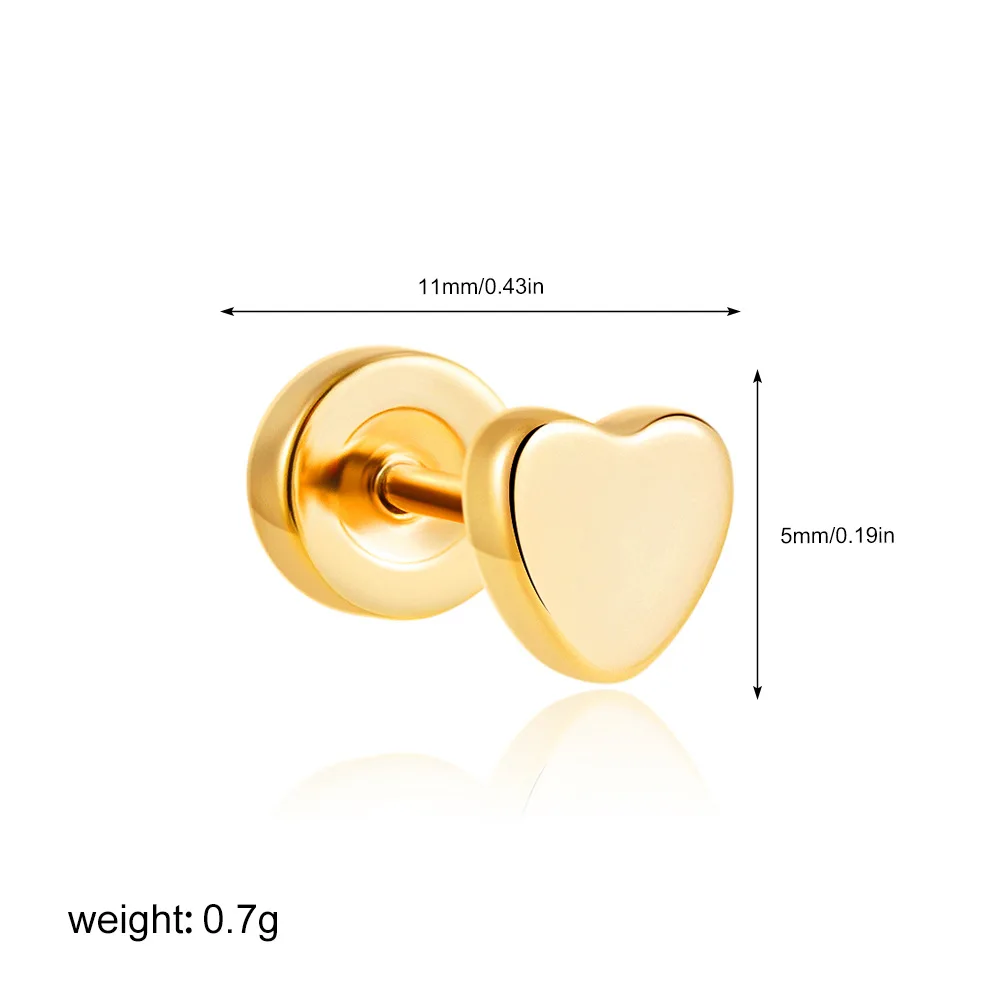 1PC Chirurgische Edelstahl Ohrringe für Frauen Zierliche Ohrringe mit flacher Rückseite Ohrstecker 20G CZ Knorpel Helix Tragus Conch Lobe Piercing – Detail 9