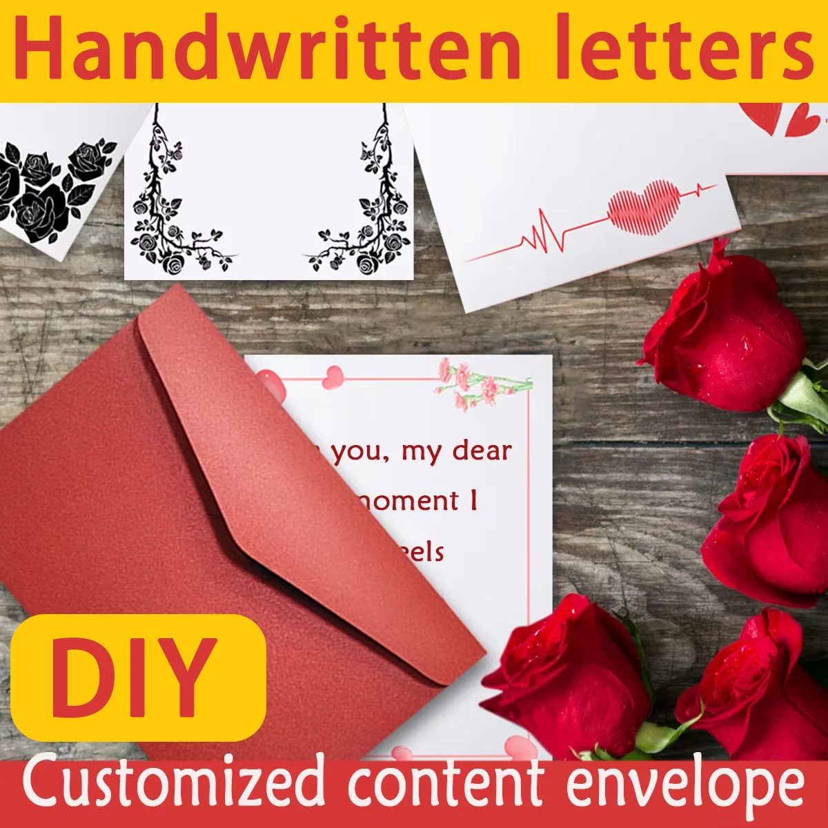 Dropshipping Handwritten Letters, DIY Customized Envelope Letter, Valentine's Day Letter Customization, Friend Blessing Gift