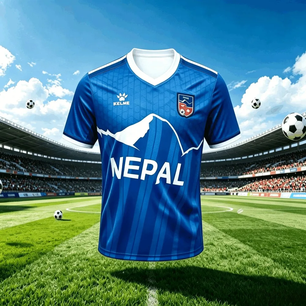 Sommer Herren Nepal Fußballtrikot KELME 2026 Neues Shirt Atmungsaktiv Schnelltrocknend Sport T-Shirt Fußballuniform für Training – Detail 3