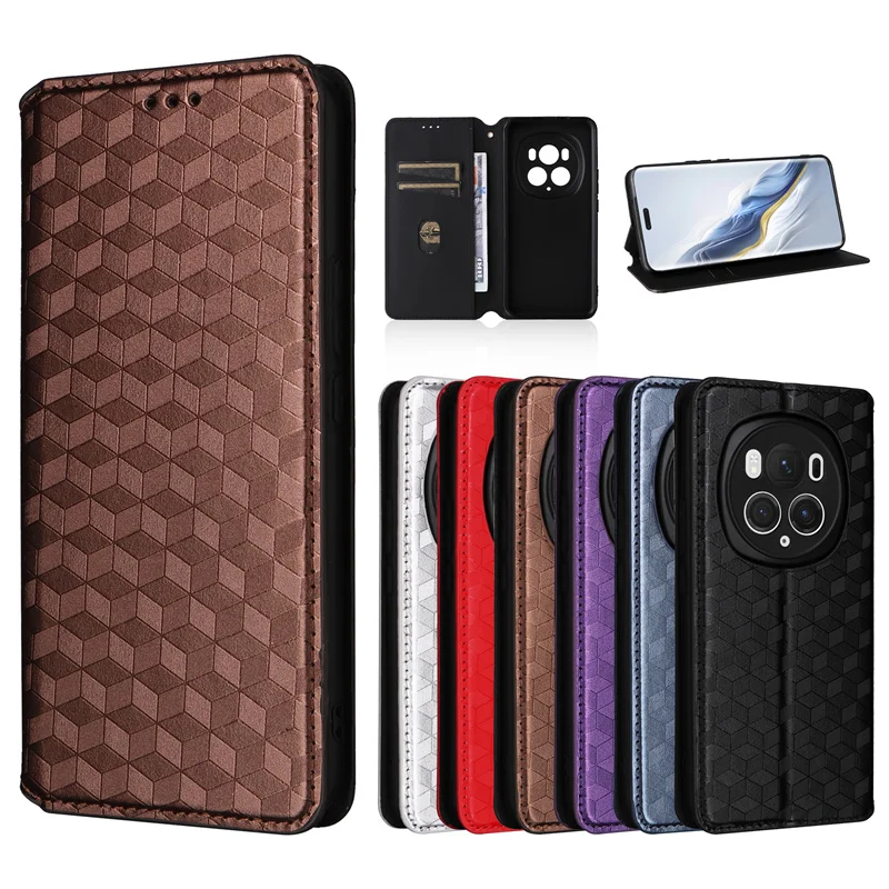 For Honor Magic6 Pro 5G Wallet Case Self-adhesive Flip PU Leather Phone Case For Honor Magic6 Lite 5G Magnetic Business Case