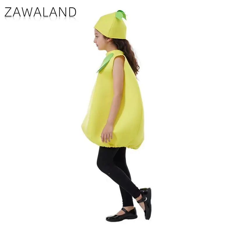 Zaw aland Halloween Kinder Cosplay Kostüm Kinder verrückte Zitrone Leistung passt Jungen niedlichen Früchten Party kleidung für Mädchen tragen