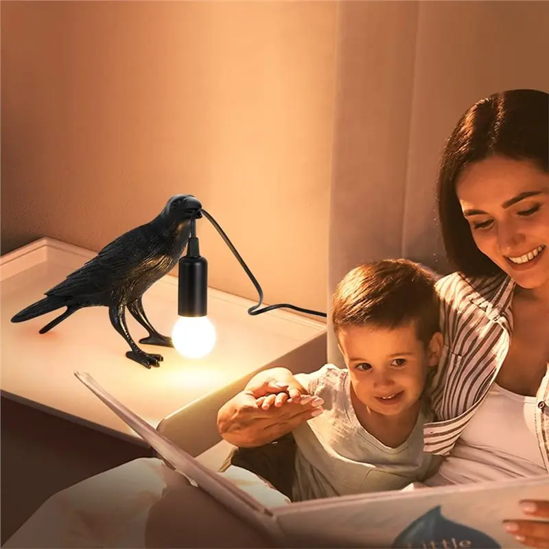 BABQ Crow Lamp-Raven Lamp Adjustable Brightness with Bulb,Bird Lamp,Crow Light Decor for Bedside Bedroom Living Room Decor EU