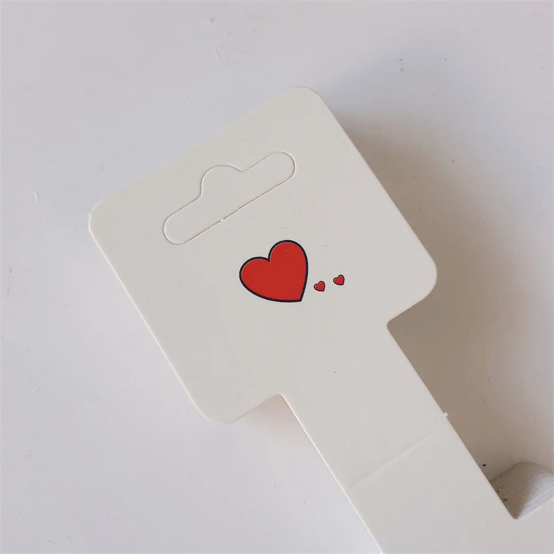 50PCS Simple Heart Paper Packing Cards for Handmade Necklace Bracelet Headband Hairband Display Cards Retail Hanging Tags Labels