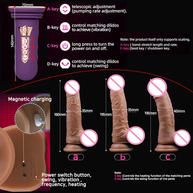 Automatic Sex Machine Pedestal for Dildo Vibrator Women Love Thrusting Retractable Masturbation Vaginal Toy Pumping Gun Sex Toys