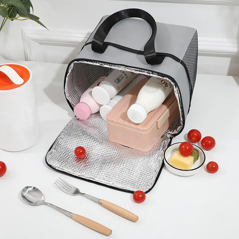 Bolsa de almuerzo portátil de gran capacidad para mujer y niño, bolso Oxford impermeable con aislamiento térmico, bolsa de Picnic de hielo, bolsa de mano de viaje