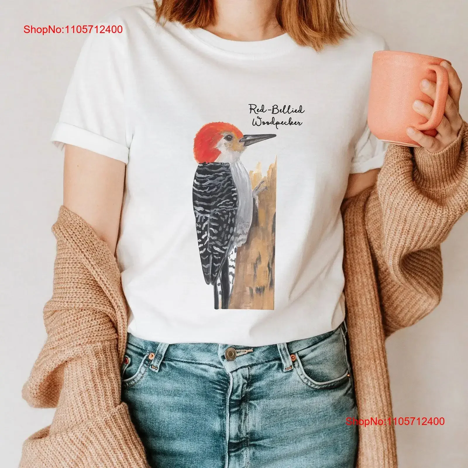 Red Bellied Woodpecker T Shirt for Dad Birdwatching shirts Bird Lover Mom redbellied vintage Washed Soft Comfortable