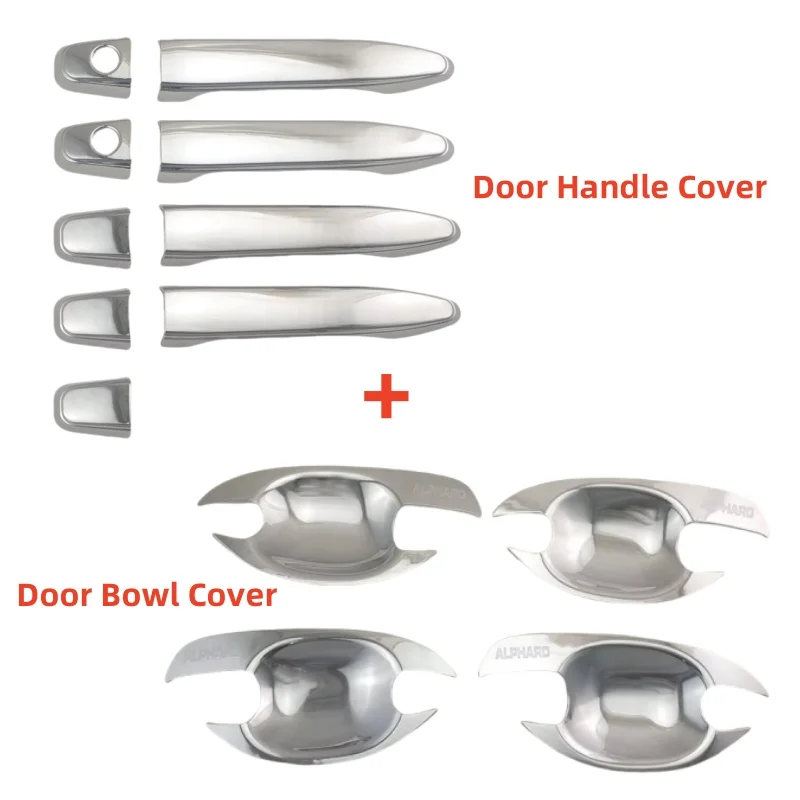 

Car upgrade Chrome Car Accessory Door Handle Bowl Covers Trim Paste Style For Toyota Alphard 1998 2000 2003 2004 2005 2006