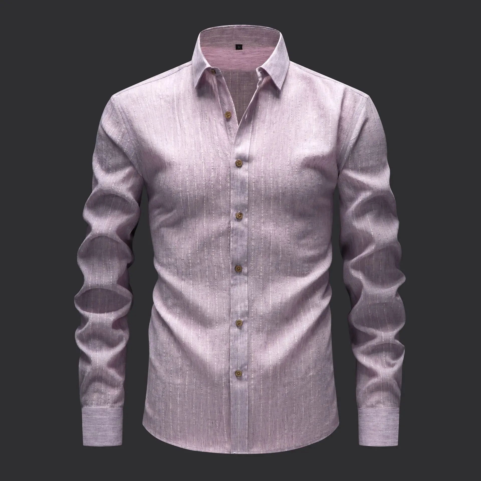 

Men's Vintage Striped Long Sleeve Shirt Slim Fit Button up Casual Fashion Classic Plaid Workwear Chinese Brandless Clothing