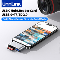 Unnlink USB3.0 Hub Type C to USB SD TF Reader Card USB 3.0 2.0 Extension Splitter Dock Station for Phone OTG Adapter