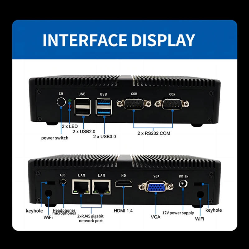 Neuer celeron j4125 n41008g 256g 16g 512g 32g 1t Quad-Core-Dual-Netzwerk 2com Mini-Wand-Mini-Host-Soft-Routing-Desktop-Computer