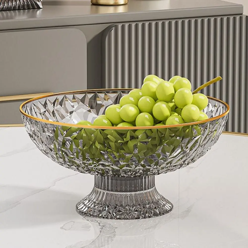 With Drainage High-legged Fruit Plate Diamond Pattern Removable Base Kitchen Fruit Bowls Large Capacity Fruit Dessert Tray