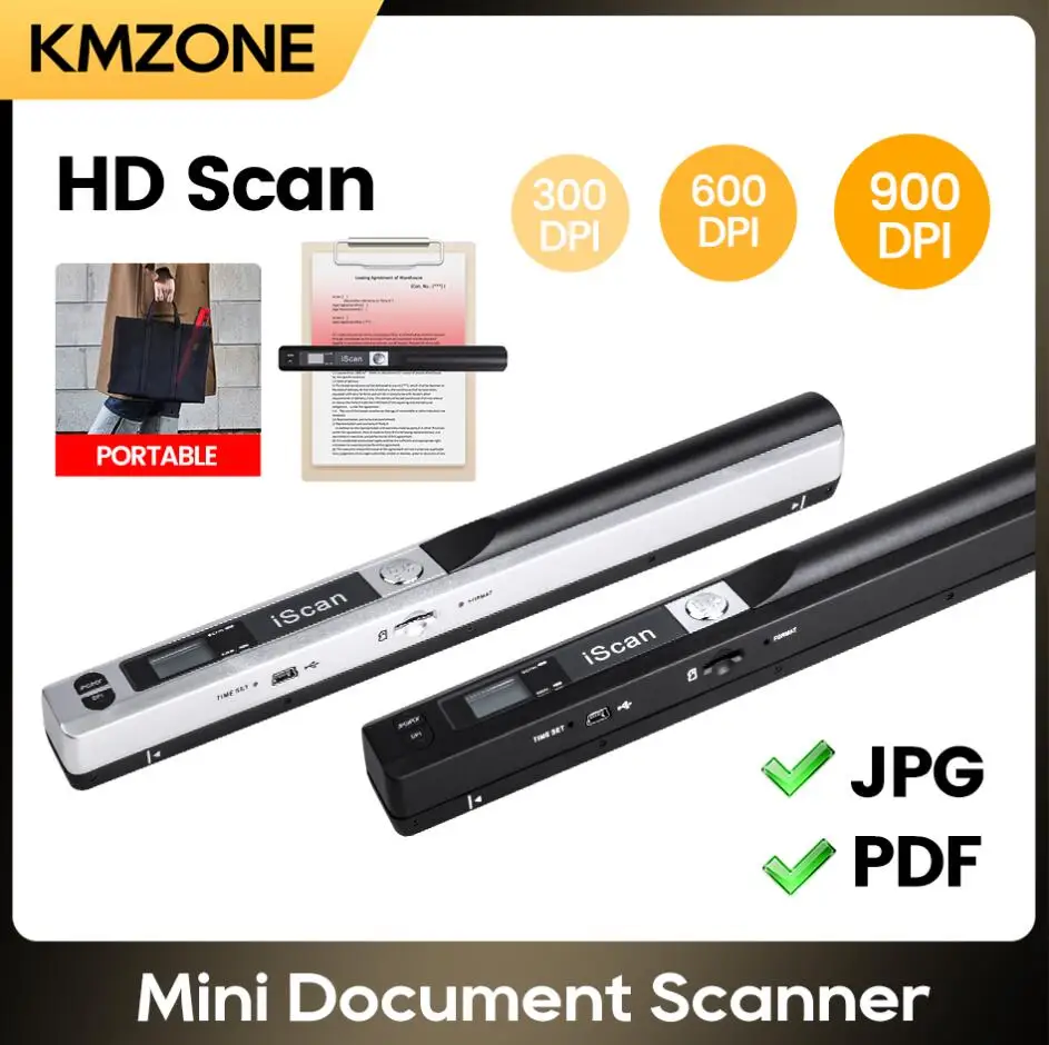 New Creative Portable Scanner Mini iScan A4 Book JPG PDF Format 300/600/900 DPI Photos Document Scanning USB