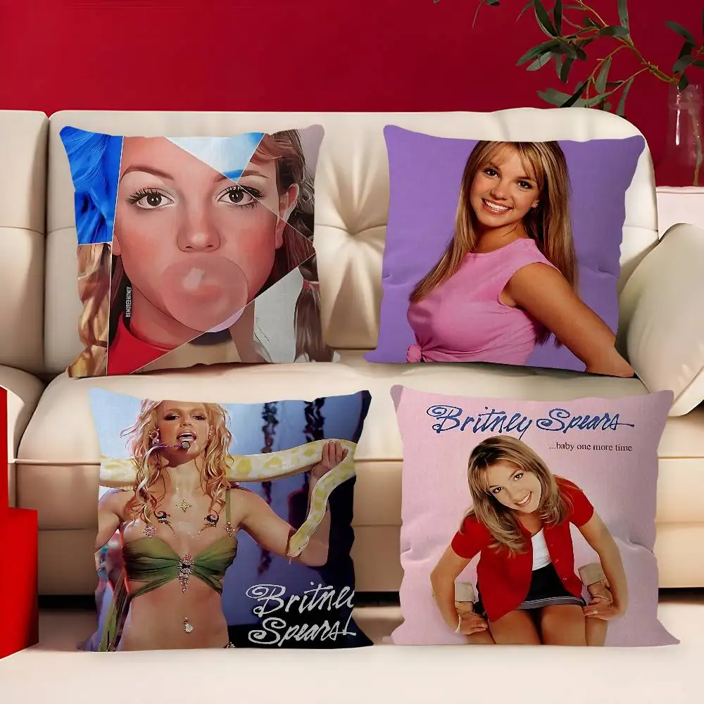Funda De cojín De Britneys Spears Singer, funda De almohada tapizada para sofá, fundas De almohada decorativas para el hogar