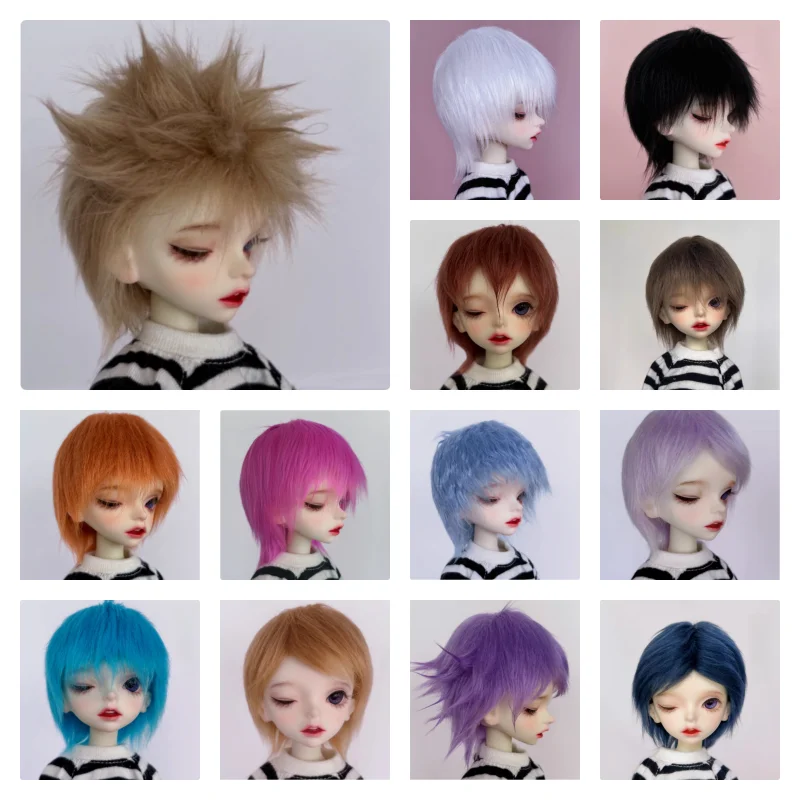 

Меховой парик для куклы BJD для куклы 1/3 1/4 1/6, SD MSD MDD, разноцветные меховые парики, аксессуары для кукол