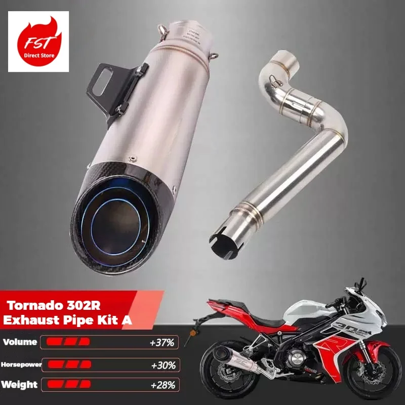 For Benelli Tornado 302R 252R Sport Exhaust System SC Sound Tuning Tech No Drilling Perfect Matching Body Lines Motorcycle