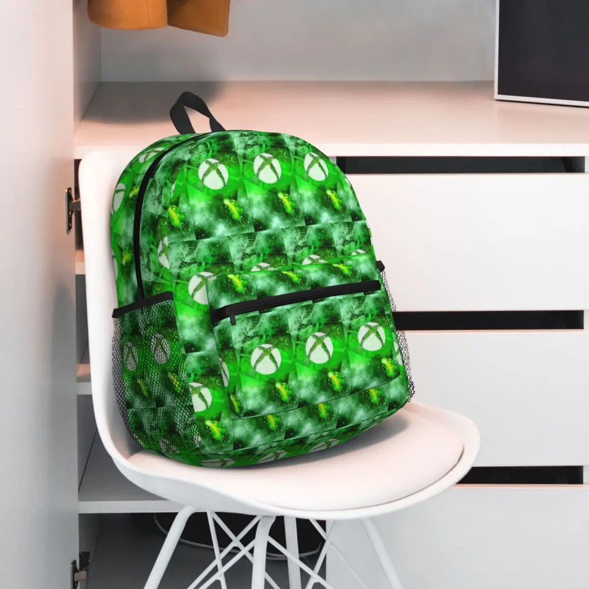 

Green Xbox Logo Student Backpack School Bag Hiking Travel Daypack for Boys Girls Fashion Bookbag Shoulder Bags