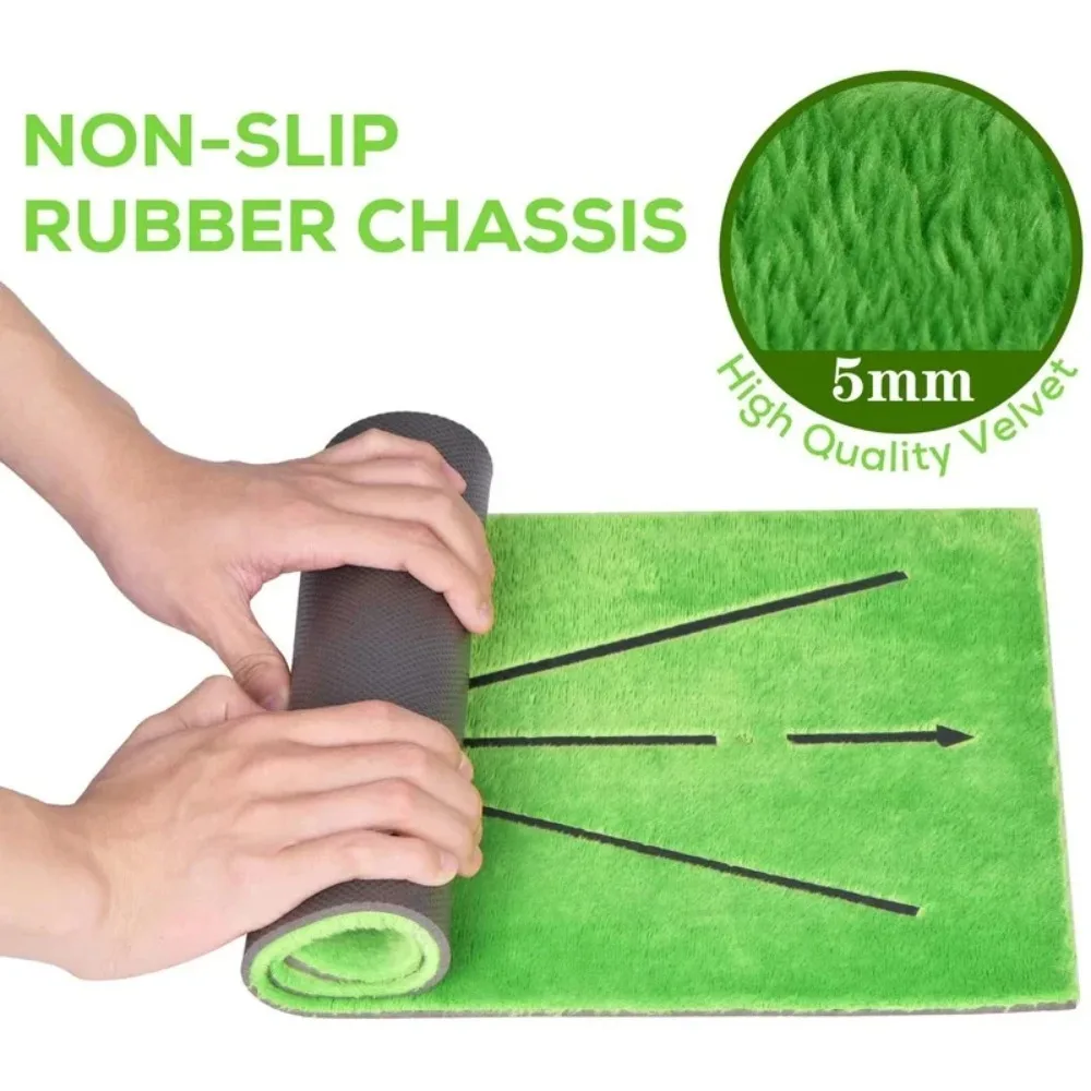Golf Training Mat Swing Practice Pad with Trajectory Marking for Batting Direction Detection