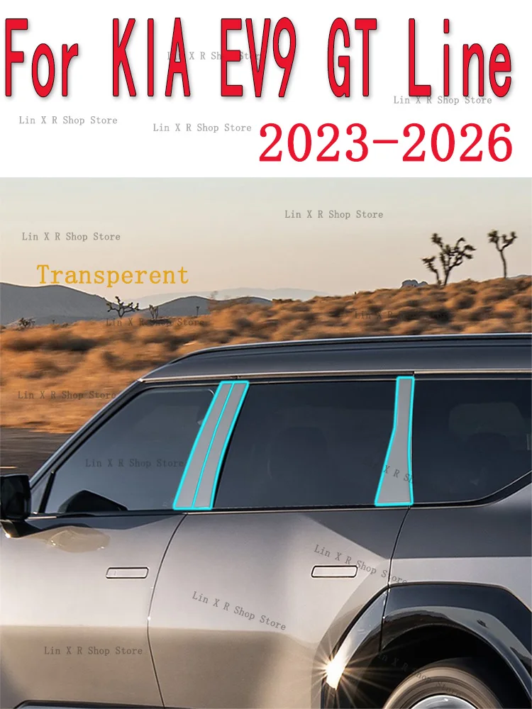 

For KIA EV9 GT Line 2023-2026 B/C- Pillars Transparent TPU Protective Film Anti-scratch Repair Film Accessories Refit