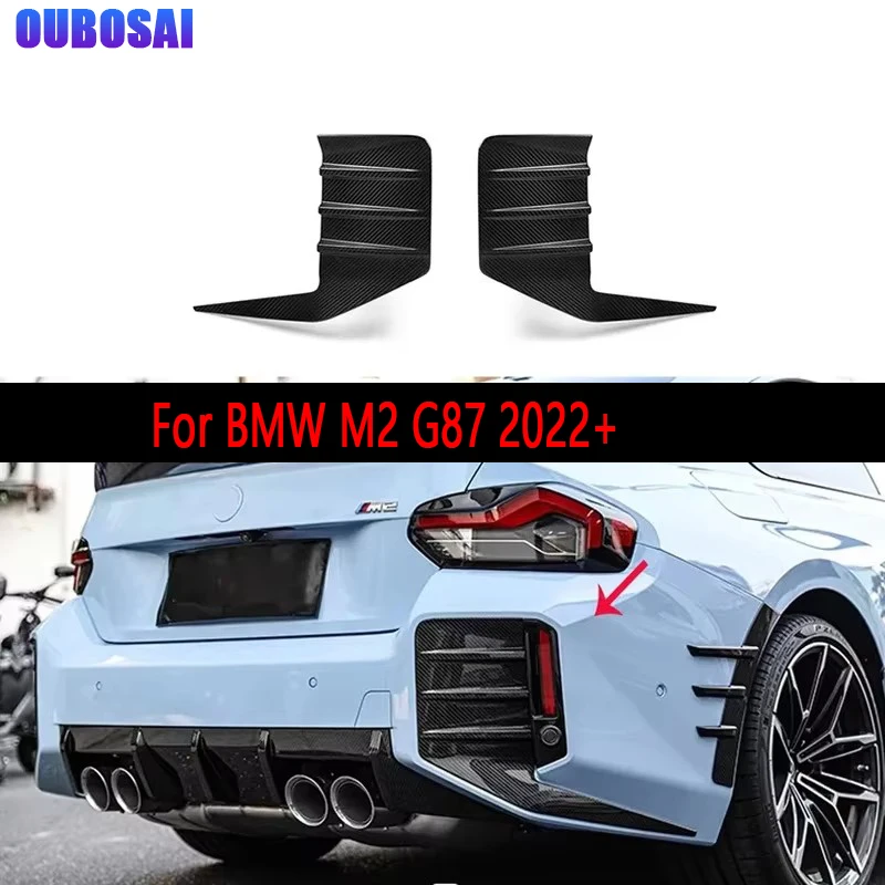 

For BMW M2 G87 2022+ Carbon Fiber Bumper Splitter Fog Light Cover Air Vent Trim Side Outlet Intake Frame Upgrade body kit