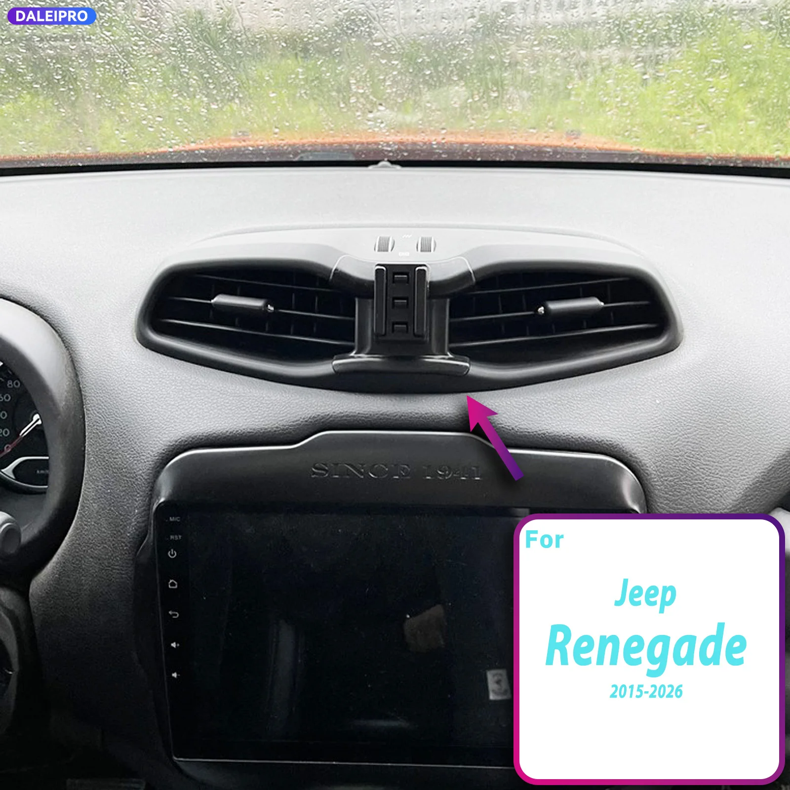 For Jeep Renegade 2015-2024 2025 2026 Vehicle-Specific Phone Holder Base Smart Car Phone Mount 66W Charging Holder Accessories