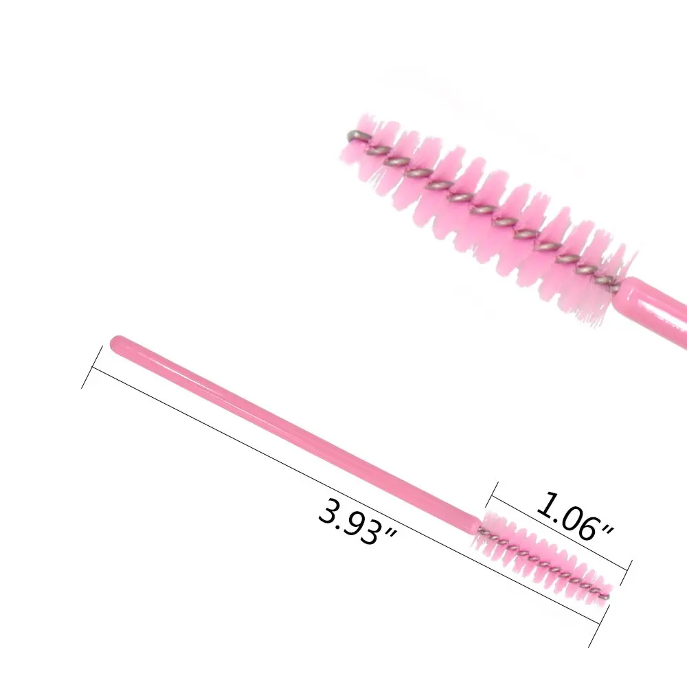 500 Pcs Disposable Eyelash Brushes Mascara Wands Eye Lash Eyebrow Applicator Cosmetic Makeup Brush Tool Kits (pink)