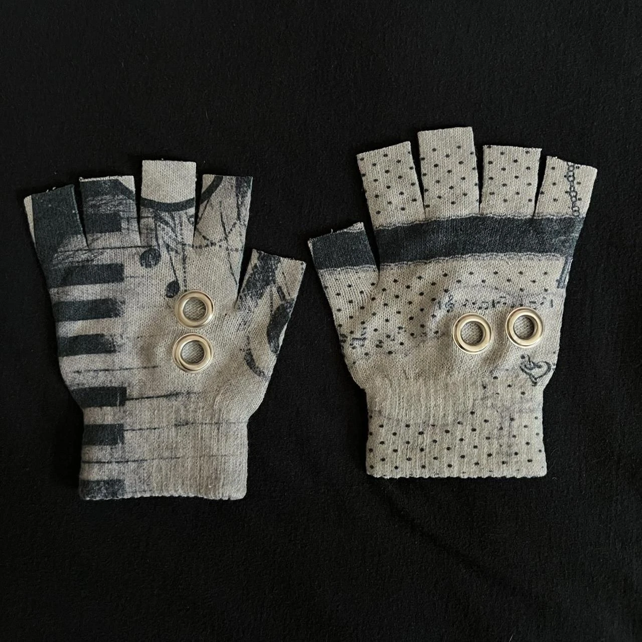 Accesorios Kawaii Y2k con estampado Harajuku, artilugios de invierno, guantes militares Emo, moda para hombre, estilo gótico Vintage, patas bonitas Punk de los años 2000
