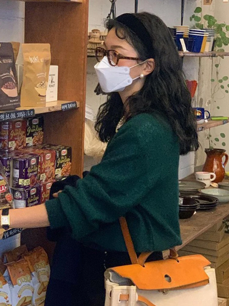 

Women's Knitted Cardigan Casual Soft Alpaca Wool Long Sve V-Ne Embroidered Coats Open Front Loose Fit Comfortable Outerwear