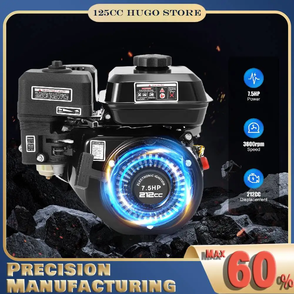 

GX160/170F 7.5HP 212cc Gas Engine 4-Stroke Gasoline Engine Single Cylinder OHV Multi-Use Gasoline Powered Motor
