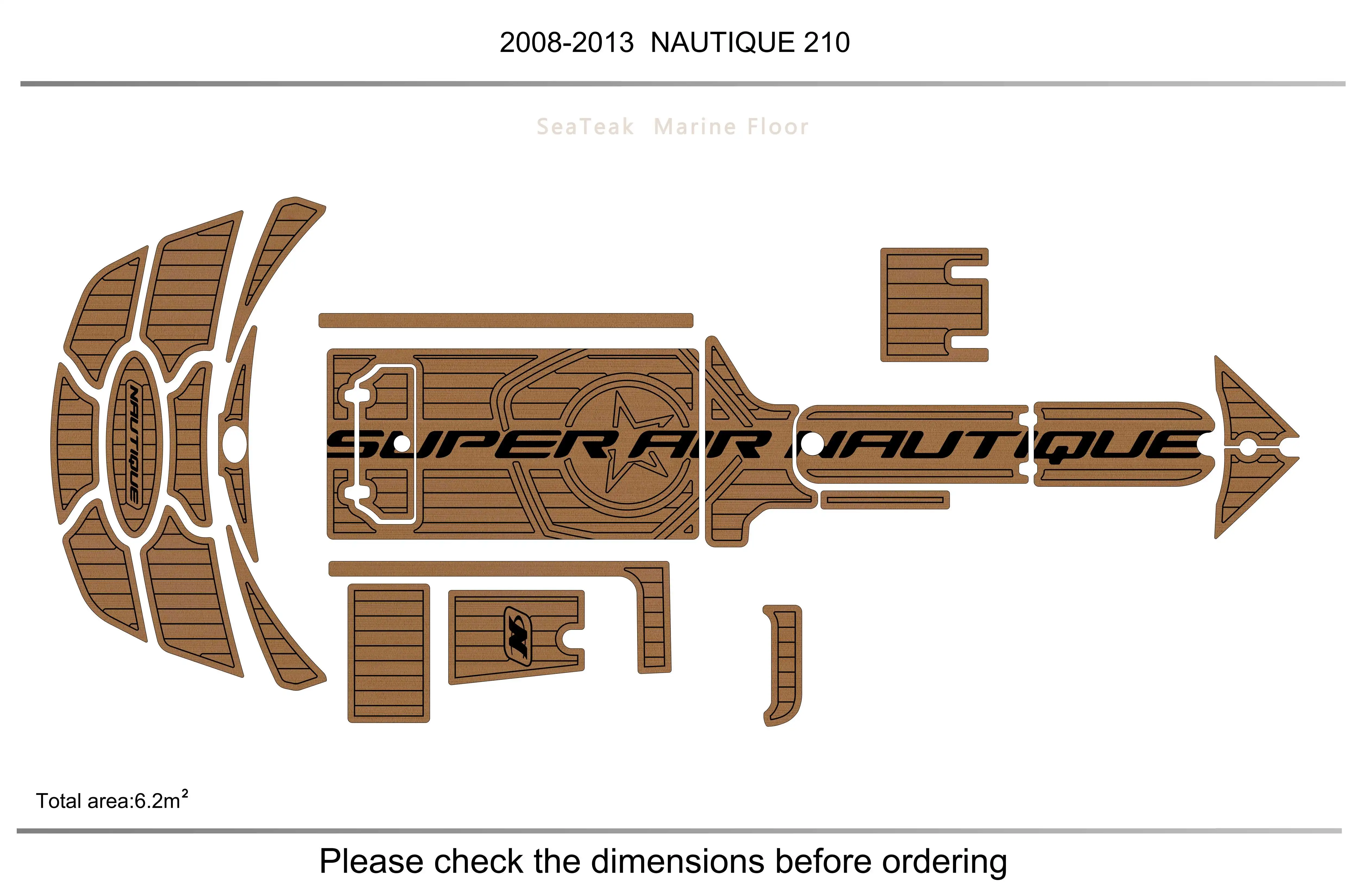 

2008-2013 Nautique 210 Cockpit Swimming platform1/4" 6mm EVA fAUX Water Ski Yacht Fishing Boat Non-slip mat floor