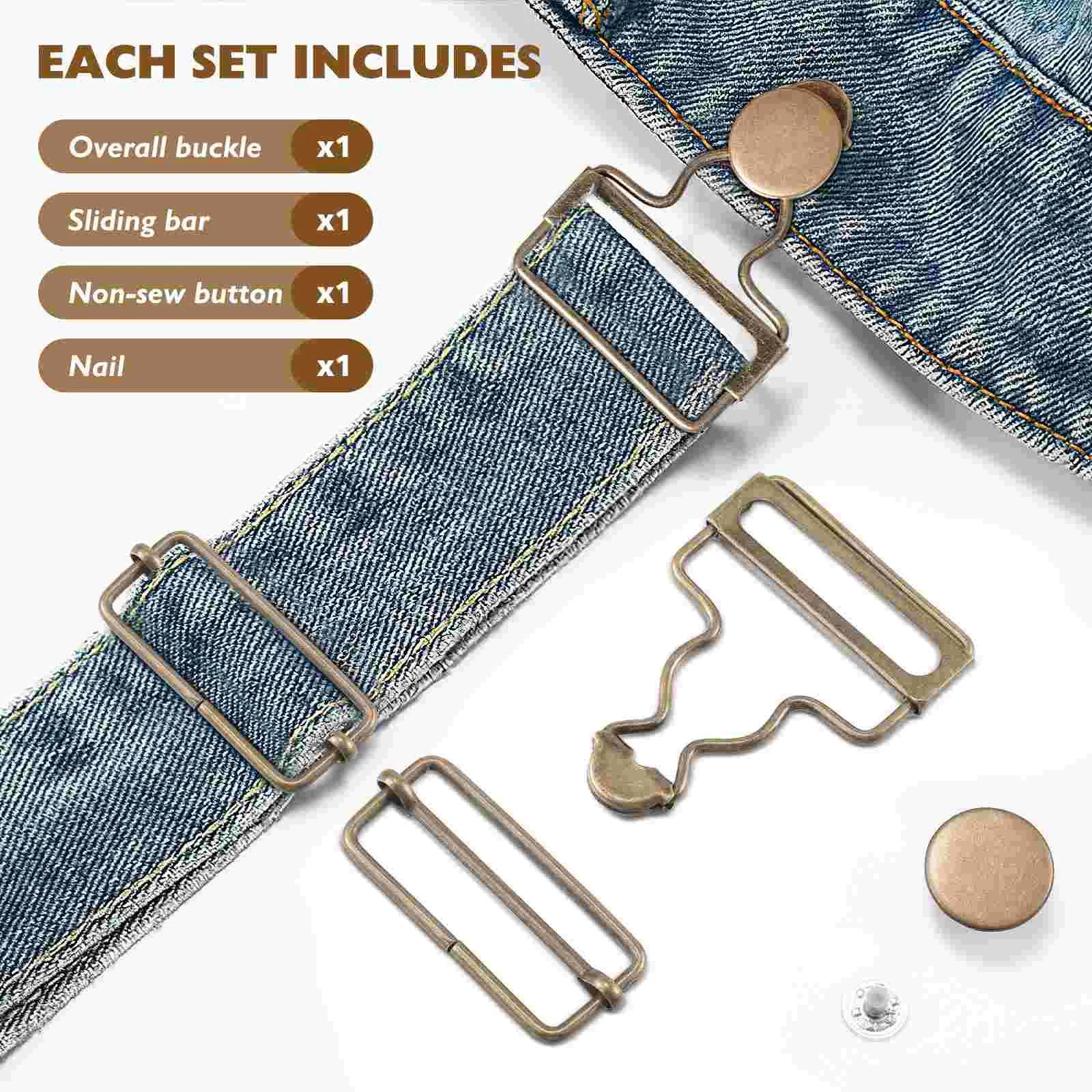 4 Set Metal Gourd Buckle DIY Sewing Accessories Clothing Craft Hardware Bib Overalls Adjustable Dungaree Buckles