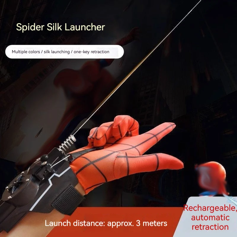 New Electric Spider Web Launcher Wrist Suction Cup Wearable Shooting Toy For Tile Glass Smooth Surface Indoor Outdoor