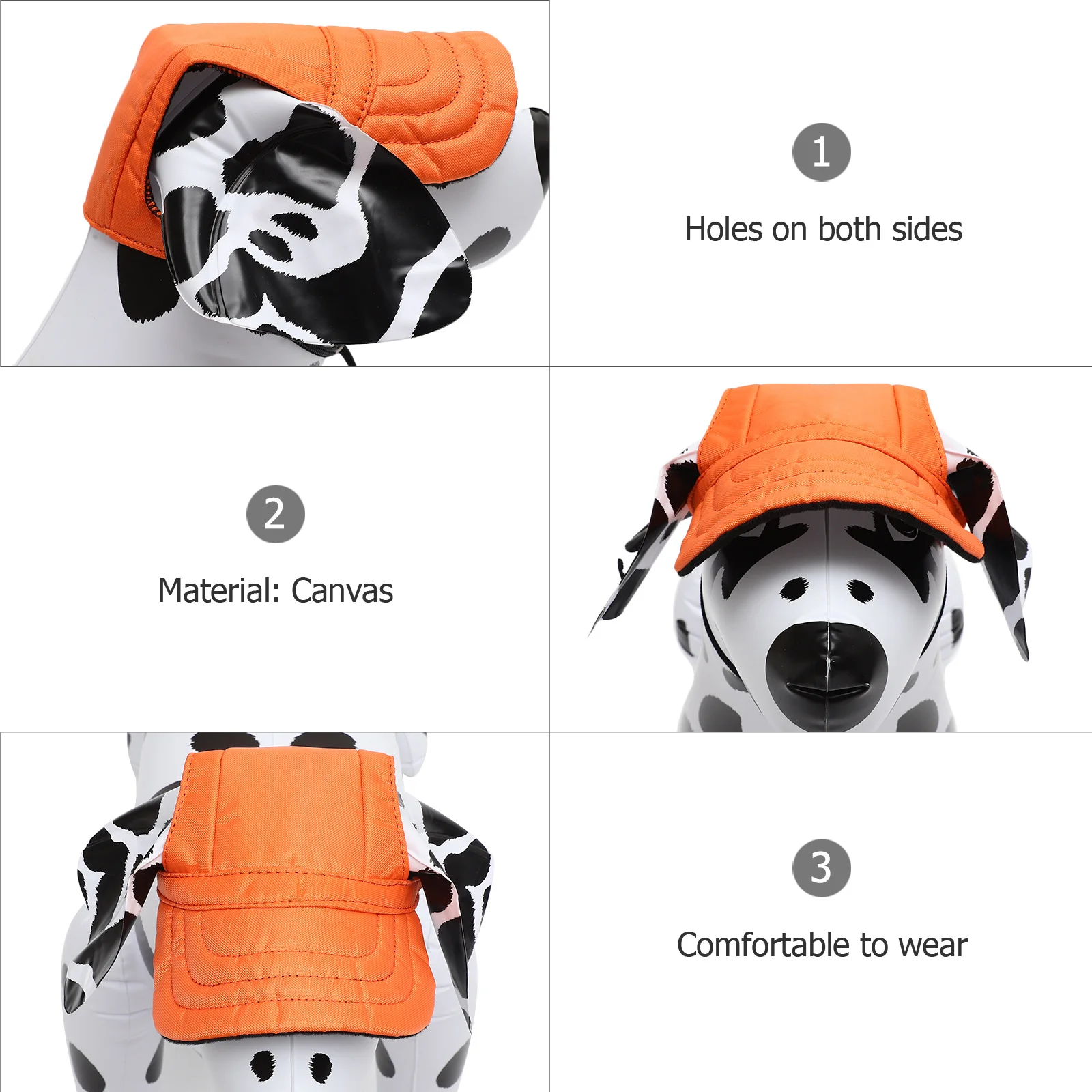 

Pet Baseball Hat Canvas Dog Cat Sun Protection Hat Summer Outdoor Shade Puppy Headwear Breathable Ear Holes Puppy Headwear