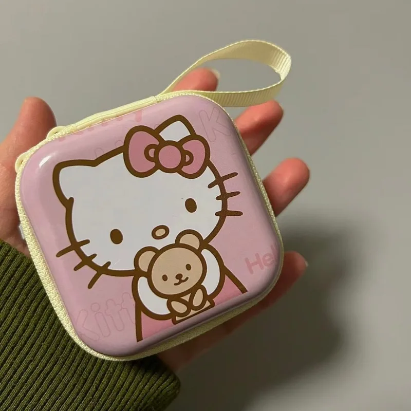 

Kawaii Sanrio Hello Kitty Coin Purse Small Carry-on with Mini Pendant Cute Earphone Case Storage Case Key Case Girl Gift