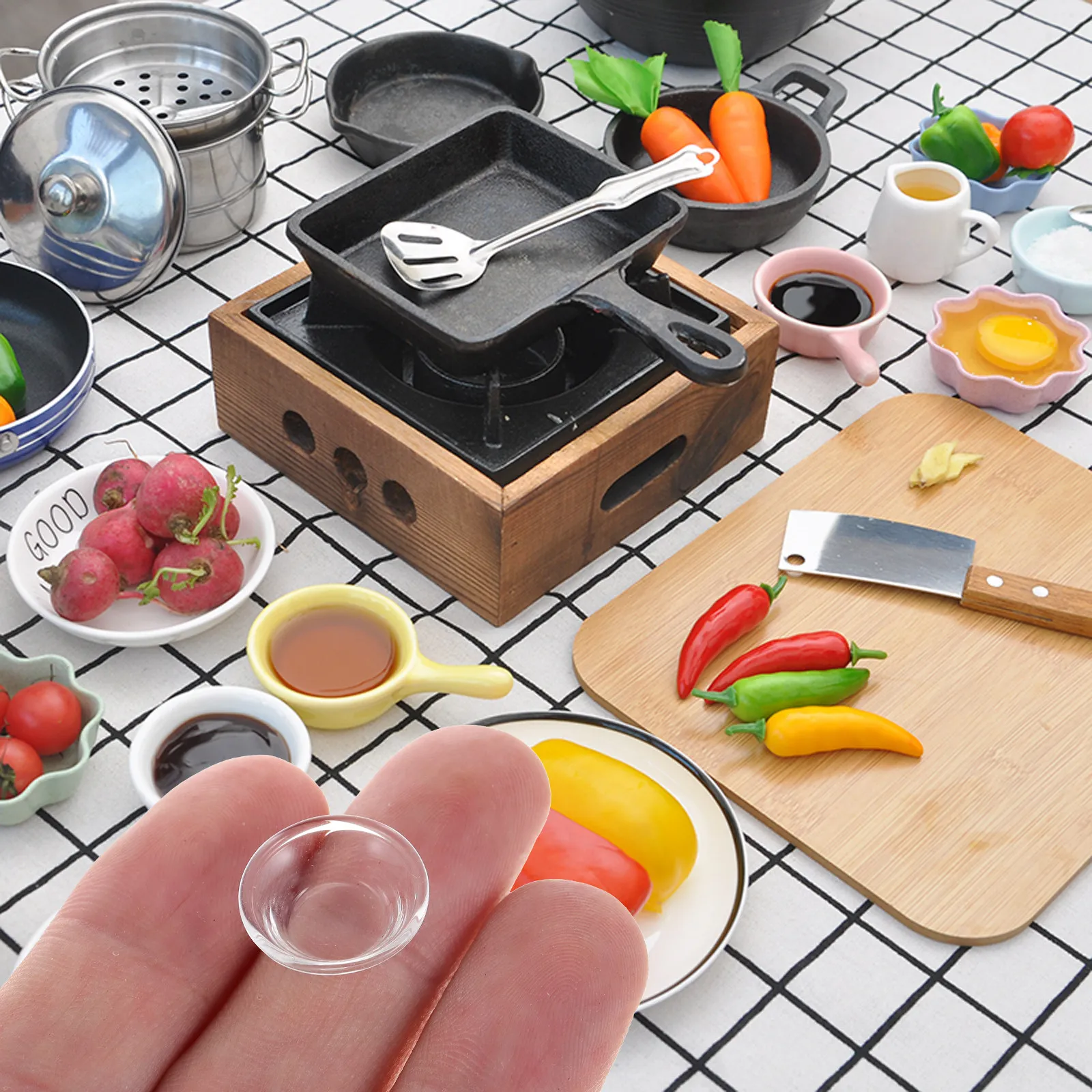 10Pcs Mini Kitchen Sauce Bowl Set High Quality Glass Soy Sauce Dipping Bowl Pretend Play Decorative Prop for Micro