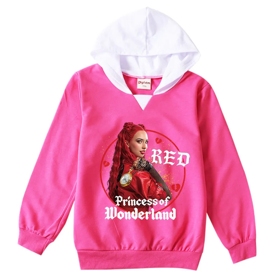 Kinder Kleidung Mädchen Nachkommen 4 Kostüm der Aufstieg von roten Kapuze Langarm Tops Kinder Pullover Trainings anzug Cartoon Sweatshirt