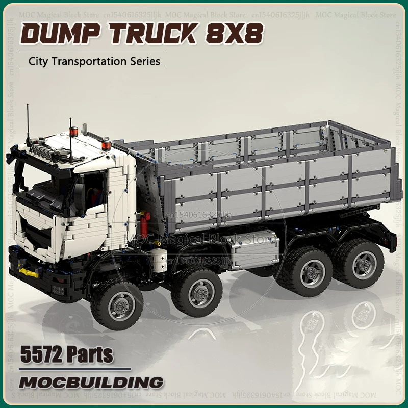 MOC Building Blocks Dump Truck 8x8 Technical Model Transportation Toys Technology Bricks Education Creative Toys Collection Gift
