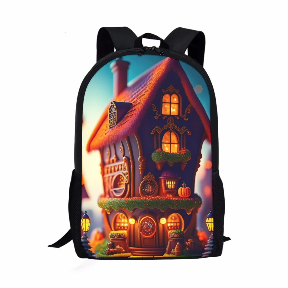 

Classic House Print School Bags For University Student Boys Girls Leisure Backpack Teenagers Bookbag Large Capacity Laptop Bag