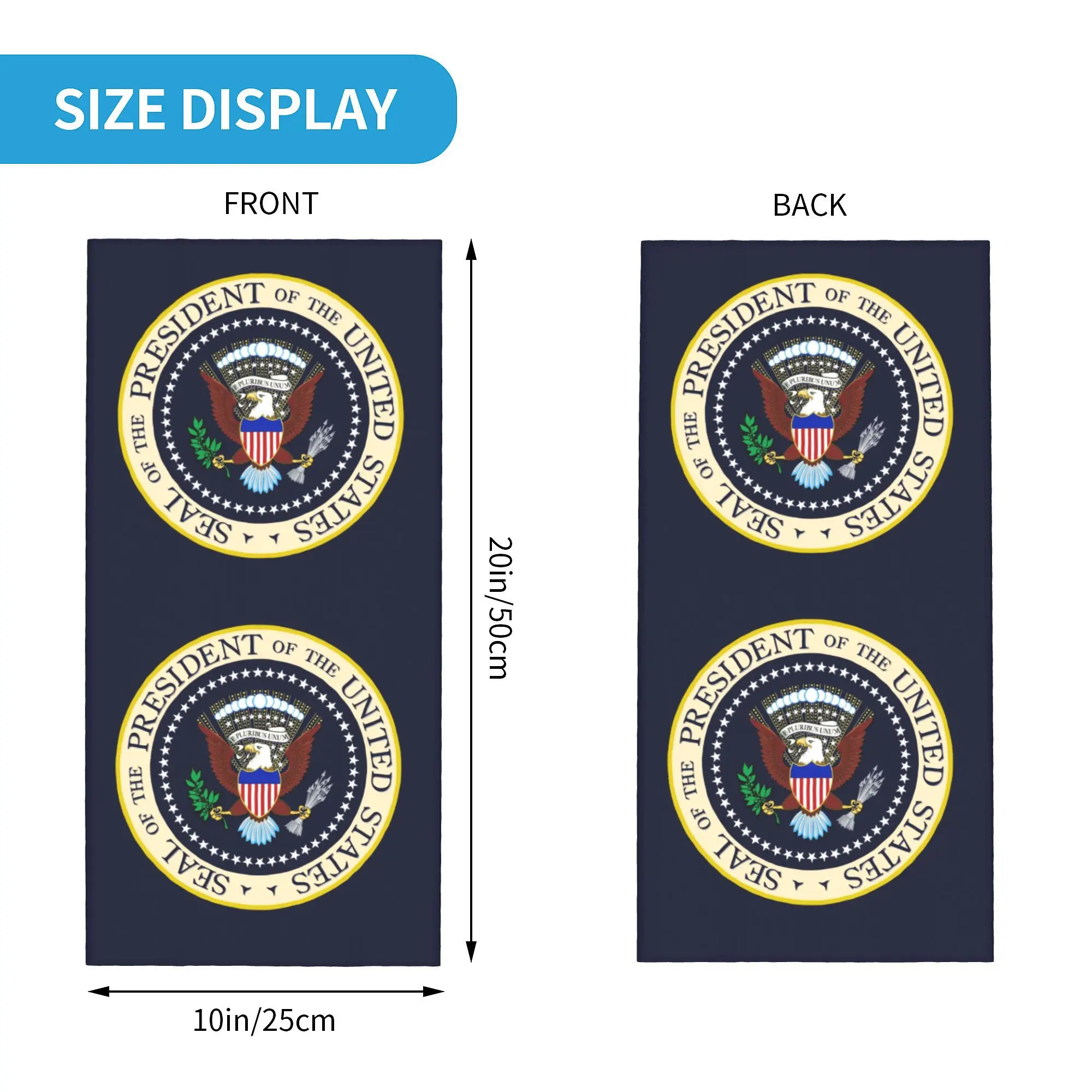 Custom Seal Of The President Of The United States Bandana Winter Neck Men Wrap for Donald Trump USA Seal Logo Gaiter Headband