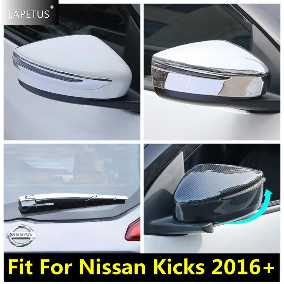 

Rear Window Wiper / Rearview Mirror Shell Cap Decor Protect Frame Cover Trim For Nissan Kicks 2016 - 2021 Car Chrome Accessories