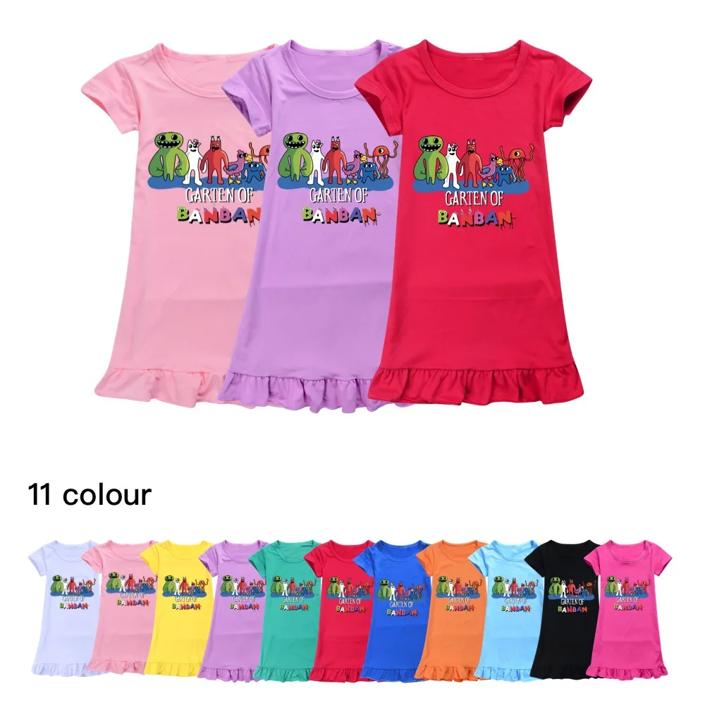 Garden of Banban Summer Girl Nightgown Cartoon Pajamas Dress Kids Teenager Night Dress Baby Nightdress Cute Children Clothing