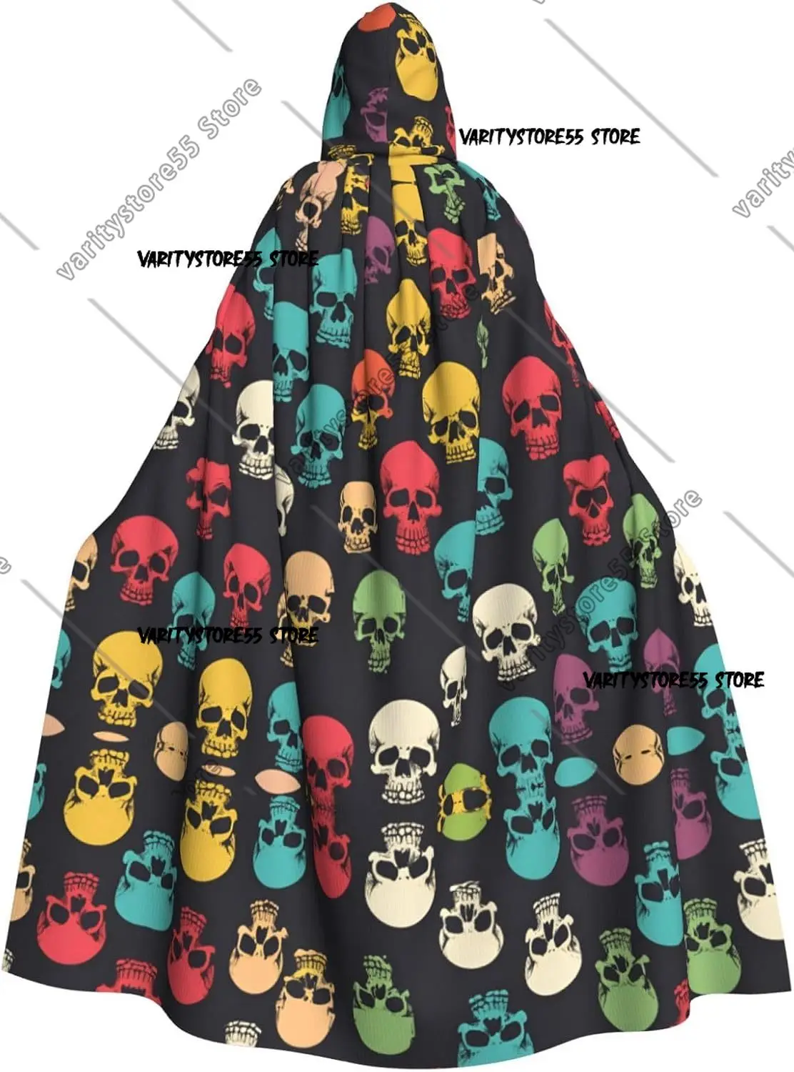 

Накидка унисекс с капюшоном и принтом черепа и скелета, идеально подходящая для Хэллоуина